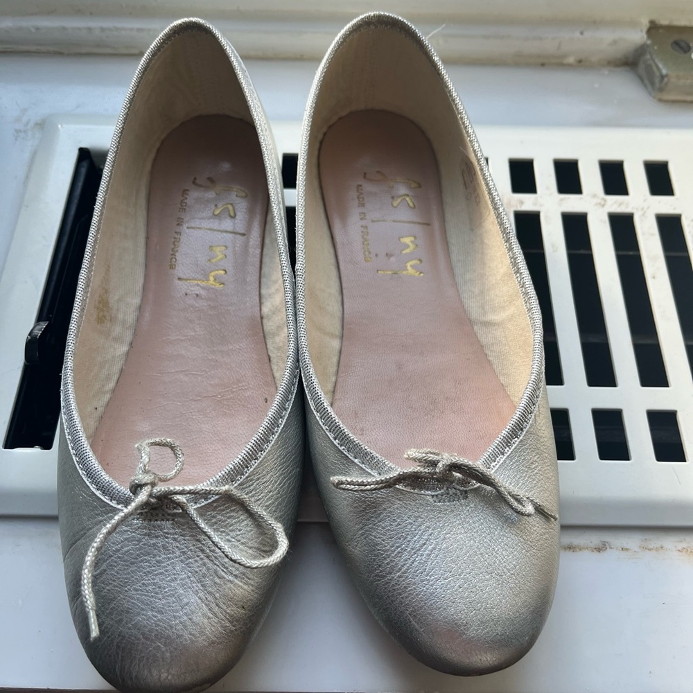 French Sole Metallic Ballet Flats